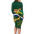 Custom South Africa Rugby Family Matching Long Sleeve Bodycon Dress and Hawaiian Shirt Springboks Mascot African Pattern - Wonder Print Shop