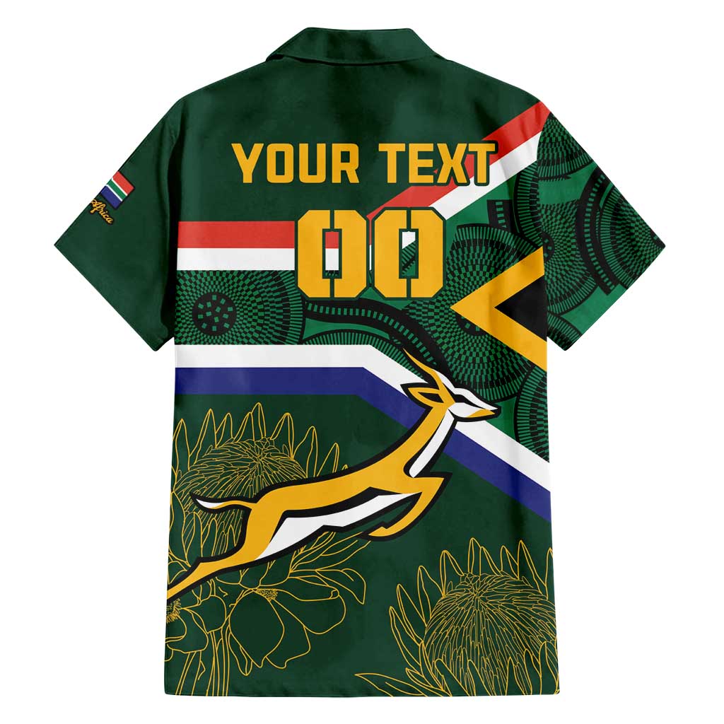 Custom South Africa Rugby Family Matching Off Shoulder Maxi Dress and Hawaiian Shirt Springboks Mascot African Pattern - Wonder Print Shop