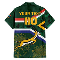 Custom South Africa Rugby Family Matching Puletasi and Hawaiian Shirt Springboks Mascot African Pattern - Wonder Print Shop