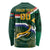 Custom South Africa Rugby Long Sleeve Shirt Springboks Mascot African Pattern - Wonder Print Shop