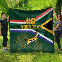 Custom South Africa Rugby Quilt Springboks Mascot African Pattern - Wonder Print Shop