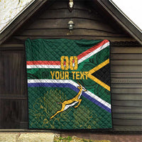 Custom South Africa Rugby Quilt Springboks Mascot African Pattern - Wonder Print Shop