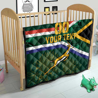 Custom South Africa Rugby Quilt Springboks Mascot African Pattern - Wonder Print Shop