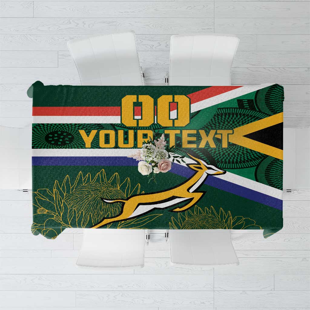 Custom South Africa Rugby Tablecloth Springboks Mascot African Pattern - Wonder Print Shop