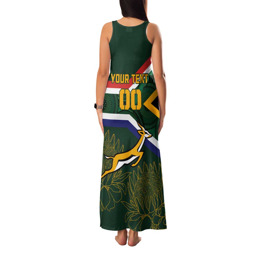 Custom South Africa Rugby Tank Maxi Dress Springboks Mascot African Pattern - Wonder Print Shop