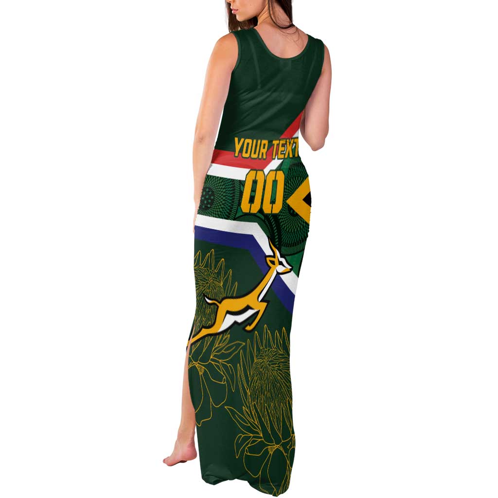 Custom South Africa Rugby Tank Maxi Dress Springboks Mascot African Pattern - Wonder Print Shop