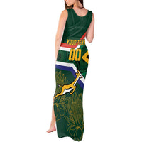 Custom South Africa Rugby Tank Maxi Dress Springboks Mascot African Pattern - Wonder Print Shop