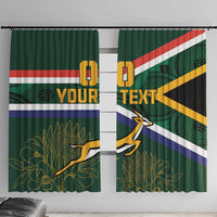 Custom South Africa Rugby Window Curtain Springboks Mascot African Pattern - Wonder Print Shop