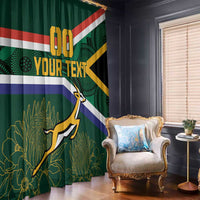 Custom South Africa Rugby Window Curtain Springboks Mascot African Pattern - Wonder Print Shop