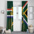 Custom South Africa Rugby Window Curtain Springboks Mascot African Pattern - Wonder Print Shop