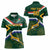Custom South Africa Rugby Women Polo Shirt Springboks Mascot African Pattern - Wonder Print Shop