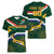 Custom South Africa Rugby Women V-Neck T-Shirt Springboks Mascot African Pattern - Wonder Print Shop