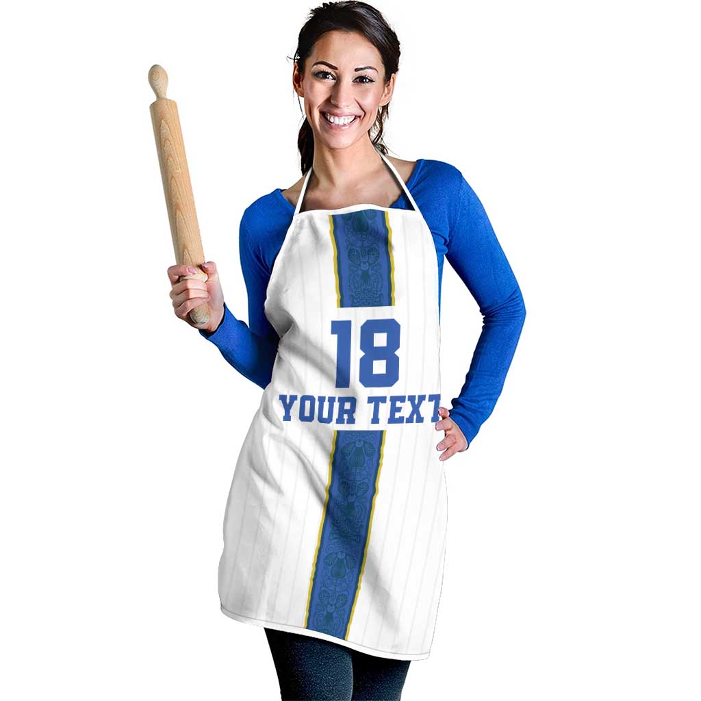 Custom Finland Football Apron Suomi Champion Sami Pattern - Wonder Print Shop