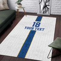 Custom Finland Football Area Rug Suomi Champion Sami Pattern - Wonder Print Shop