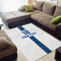 Custom Finland Football Area Rug Suomi Champion Sami Pattern - Wonder Print Shop