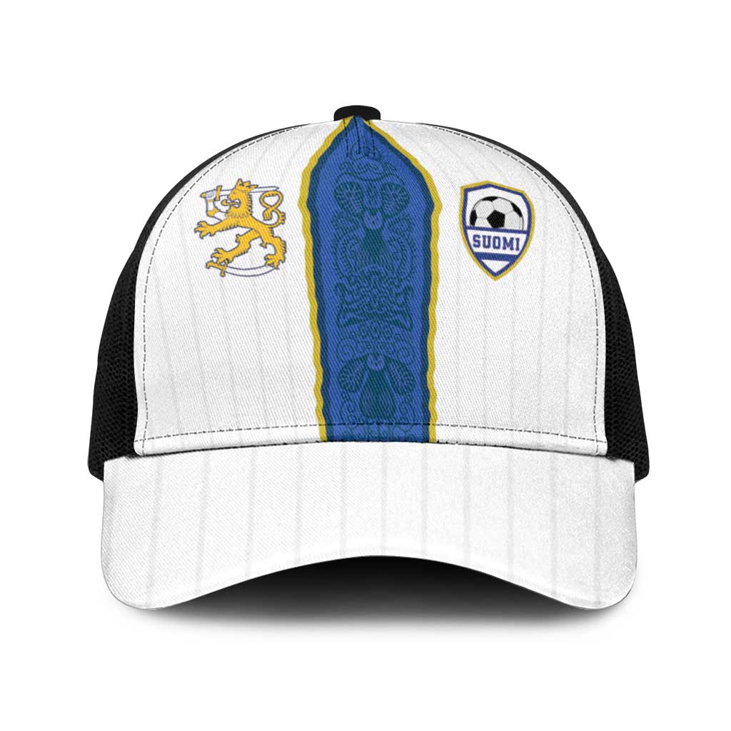 Finland Football Baseball Net Cap Suomi Champion Sami Pattern - Wonder Print Shop