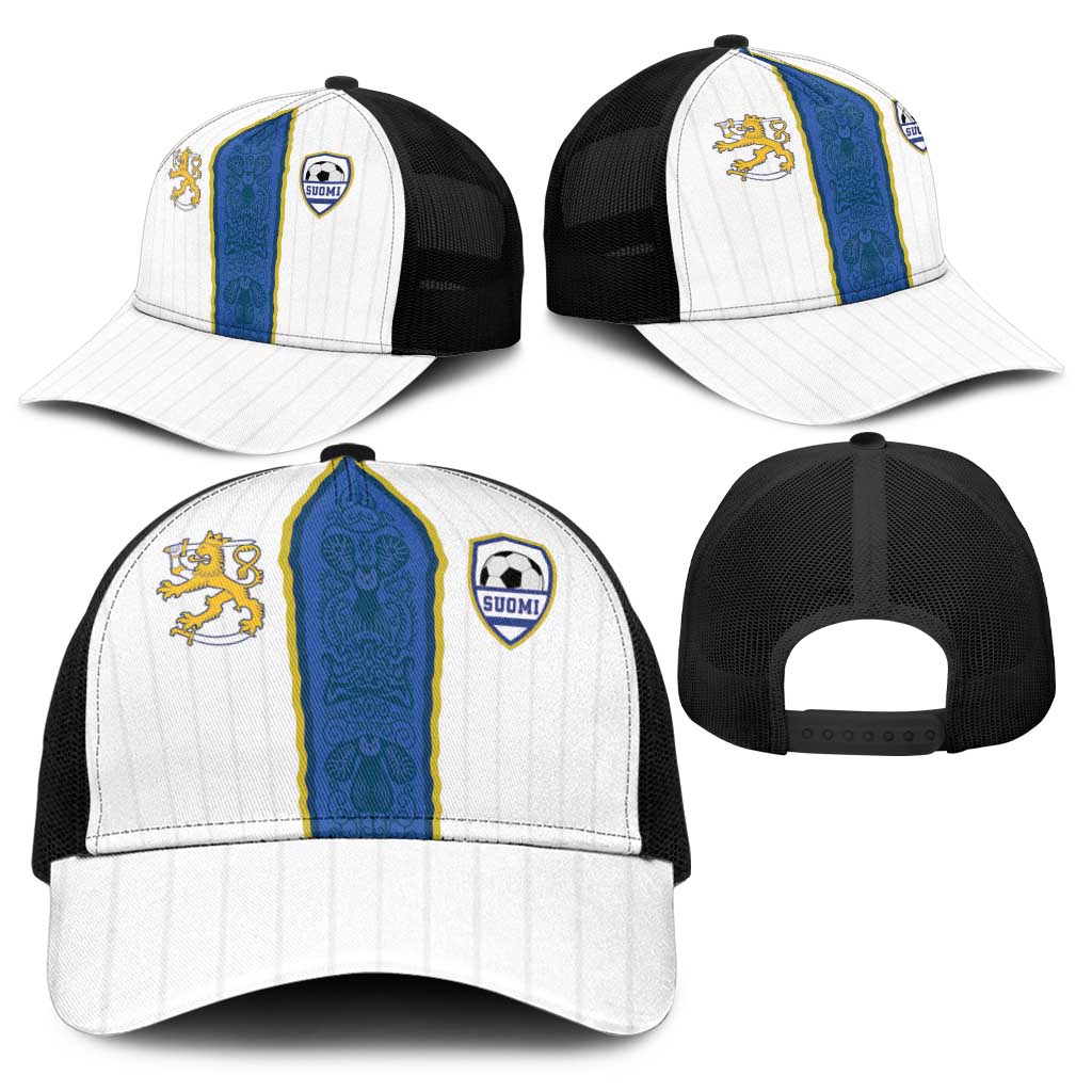 Finland Football Baseball Net Cap Suomi Champion Sami Pattern - Wonder Print Shop