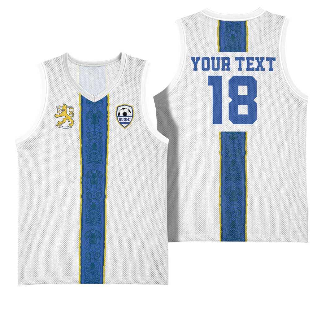 Custom Finland Football Basketball Jersey Suomi Champion Sami Pattern - Wonder Print Shop