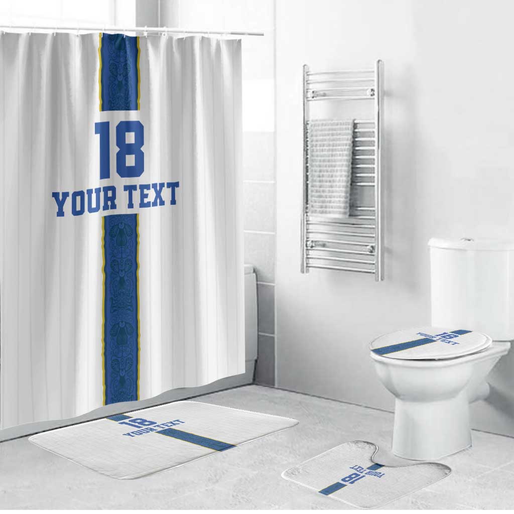 Custom Finland Football Bathroom Set Suomi Champion Sami Pattern - Wonder Print Shop