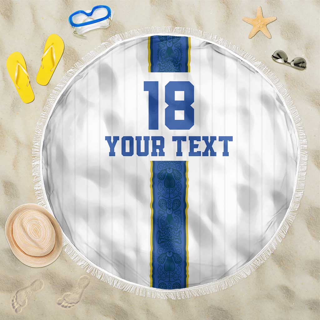 Custom Finland Football Beach Blanket Suomi Champion Sami Pattern - Wonder Print Shop