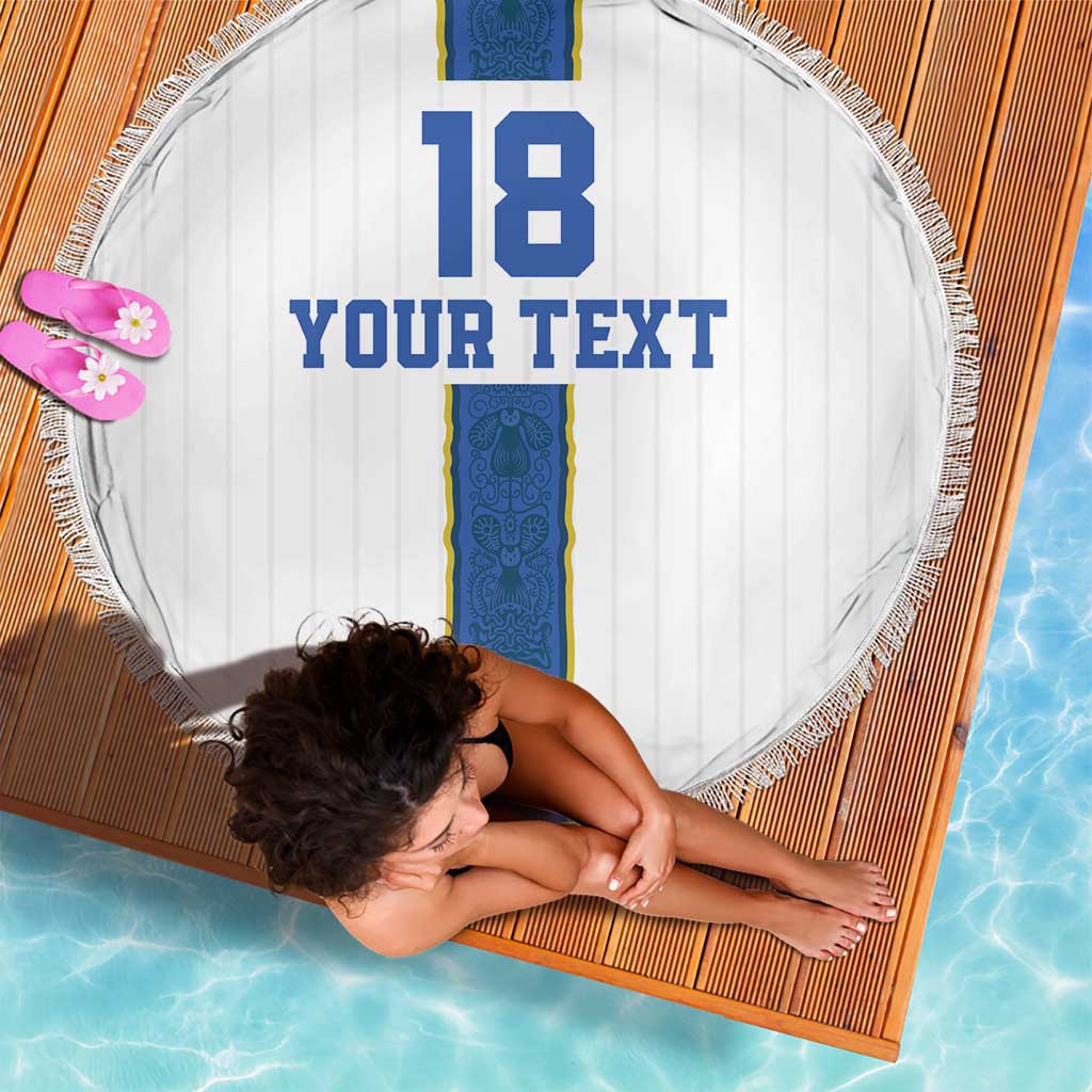 Custom Finland Football Beach Blanket Suomi Champion Sami Pattern - Wonder Print Shop