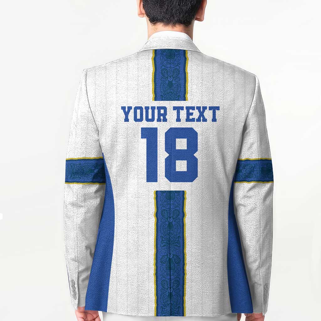 Custom Finland Football Blazer Suomi Champion Sami Pattern - Wonder Print Shop