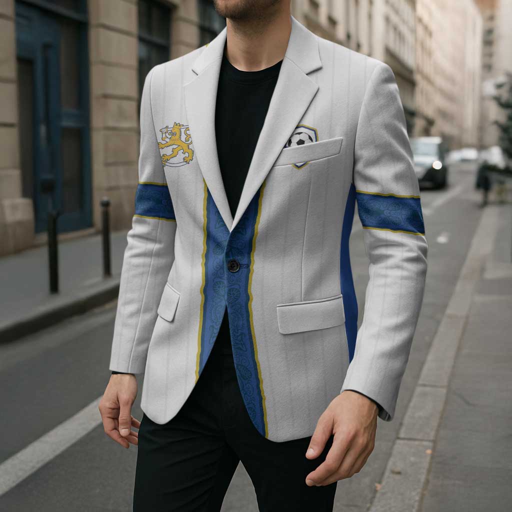 Custom Finland Football Blazer Suomi Champion Sami Pattern - Wonder Print Shop