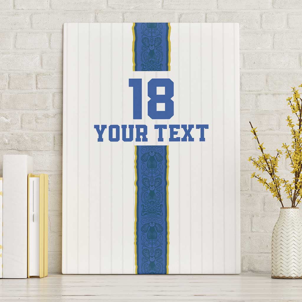 Custom Finland Football Canvas Wall Art Suomi Champion Sami Pattern - Wonder Print Shop