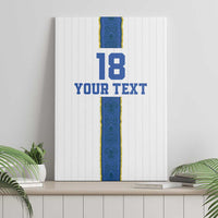 Custom Finland Football Canvas Wall Art Suomi Champion Sami Pattern - Wonder Print Shop