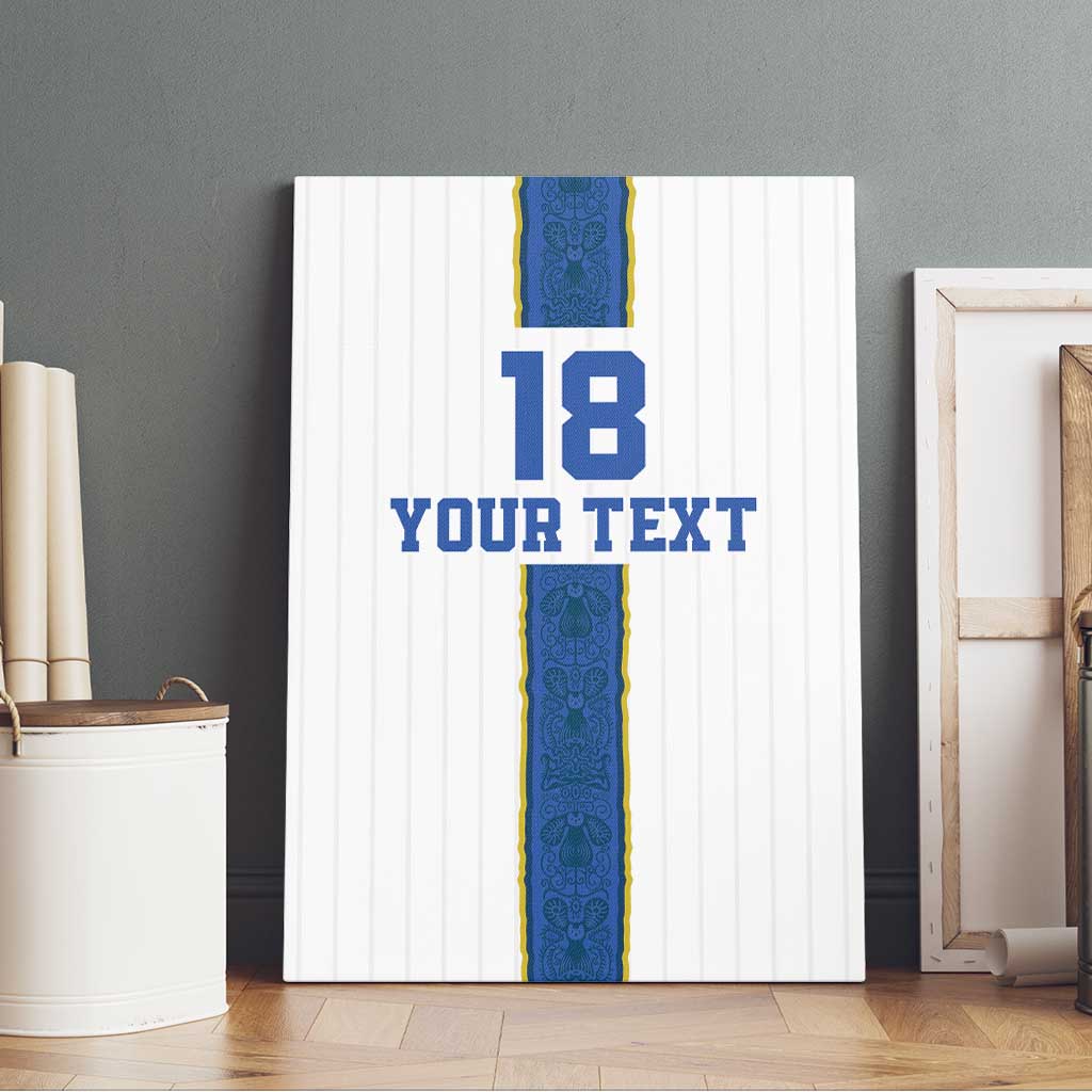 Custom Finland Football Canvas Wall Art Suomi Champion Sami Pattern - Wonder Print Shop