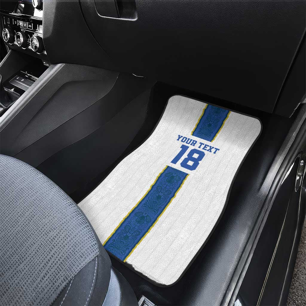 Custom Finland Football Car Mats Suomi Champion Sami Pattern - Wonder Print Shop