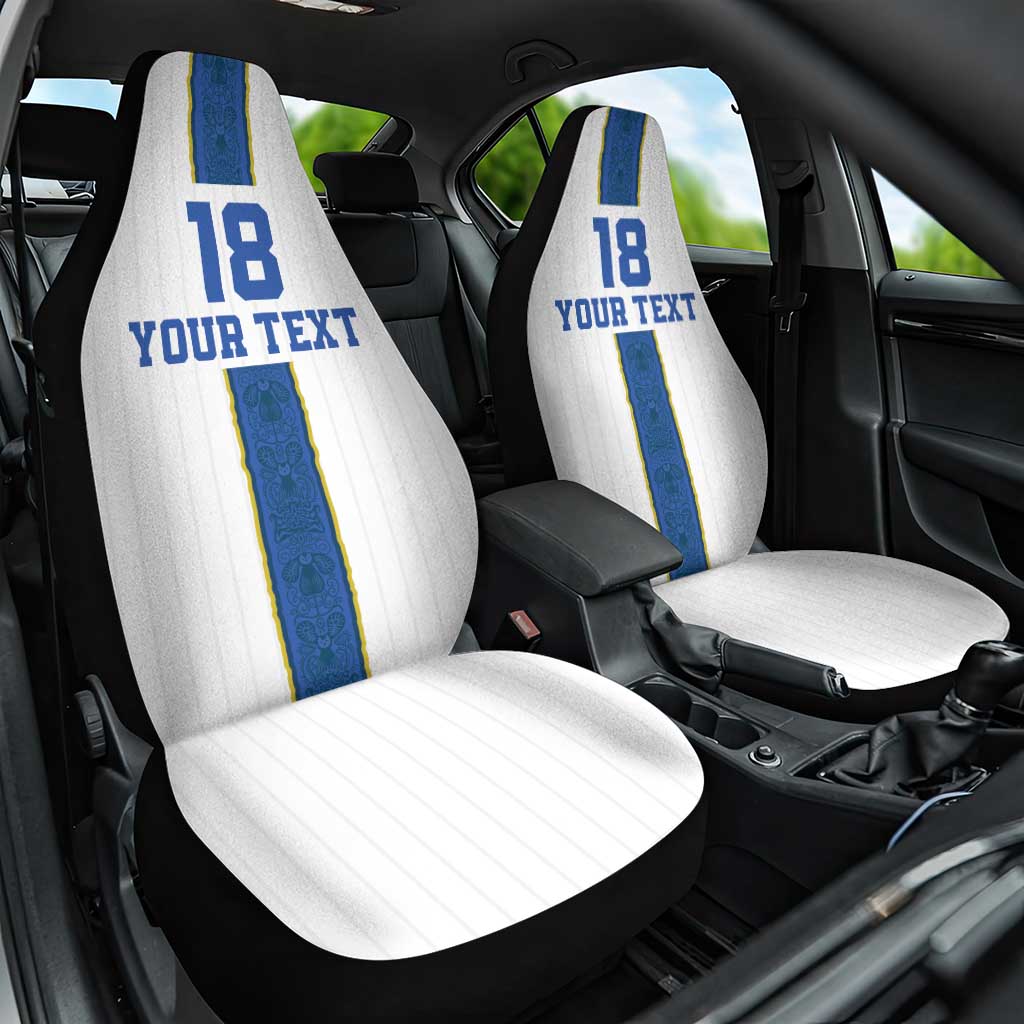 Custom Finland Football Car Seat Cover Suomi Champion Sami Pattern - Wonder Print Shop