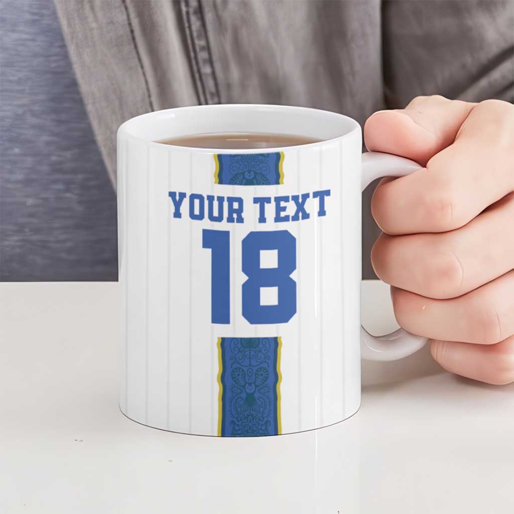 Custom Finland Football Ceramic Mug Suomi Champion Sami Pattern - Wonder Print Shop