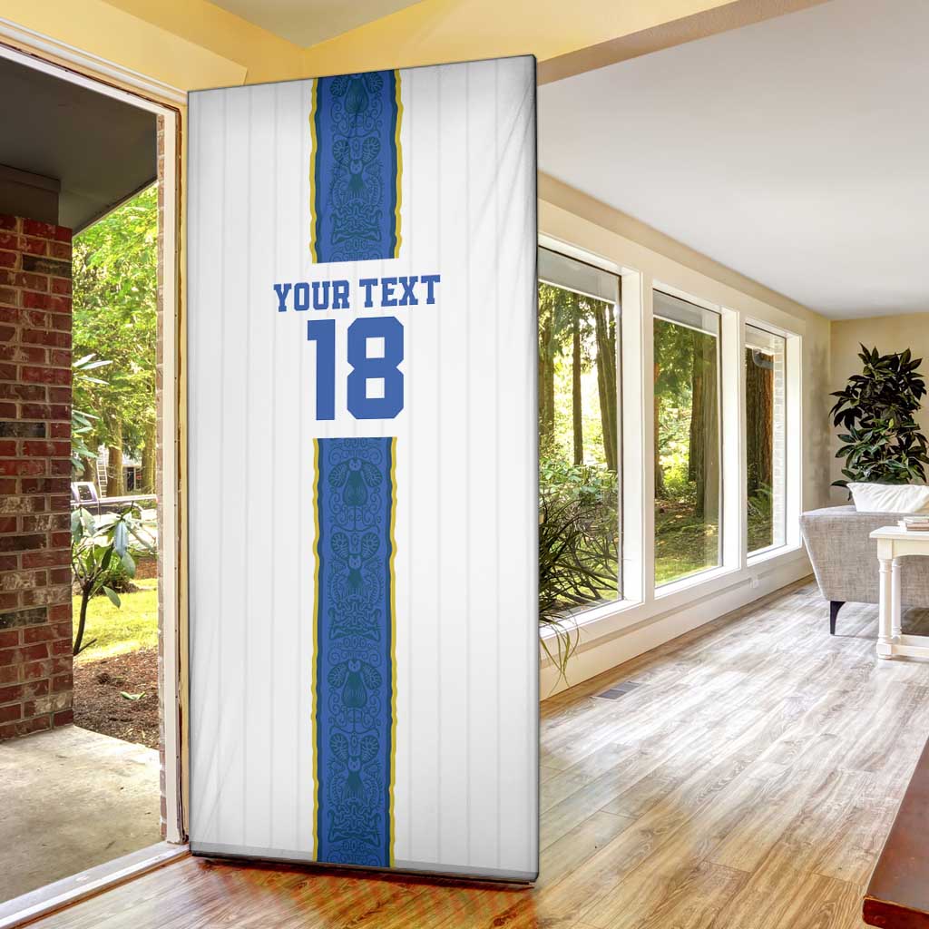 Custom Finland Football Door Cover Suomi Champion Sami Pattern - Wonder Print Shop