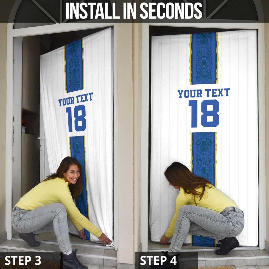 Custom Finland Football Door Cover Suomi Champion Sami Pattern - Wonder Print Shop