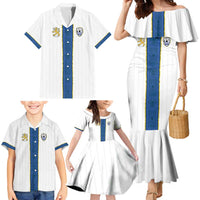 Custom Finland Football Family Matching Mermaid Dress and Hawaiian Shirt Suomi Champion Sami Pattern - Wonder Print Shop