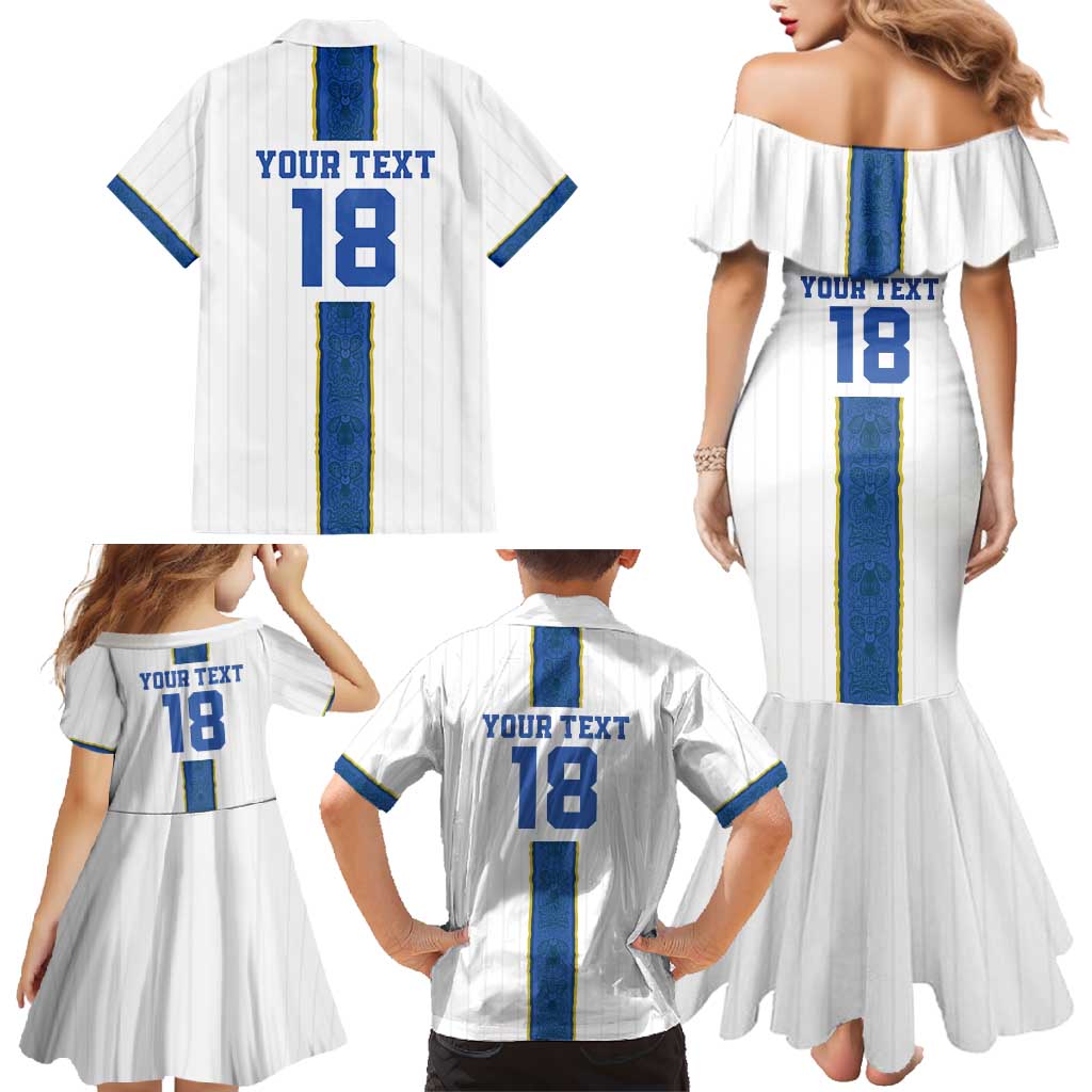 Custom Finland Football Family Matching Mermaid Dress and Hawaiian Shirt Suomi Champion Sami Pattern - Wonder Print Shop