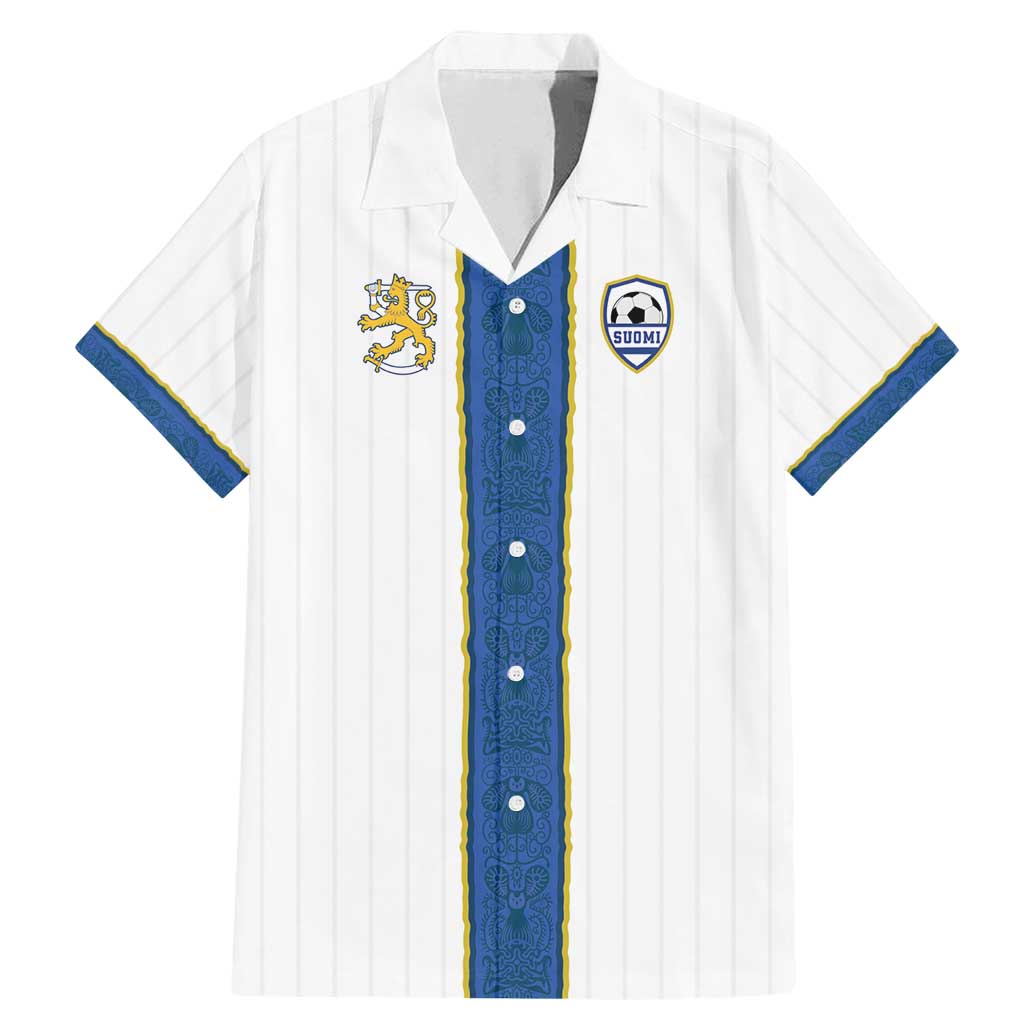 Custom Finland Football Family Matching Mermaid Dress and Hawaiian Shirt Suomi Champion Sami Pattern - Wonder Print Shop