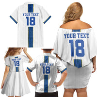 Custom Finland Football Family Matching Off Shoulder Short Dress and Hawaiian Shirt Suomi Champion Sami Pattern - Wonder Print Shop