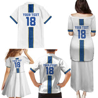 Custom Finland Football Family Matching Puletasi and Hawaiian Shirt Suomi Champion Sami Pattern - Wonder Print Shop