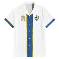 Custom Finland Football Family Matching Short Sleeve Bodycon Dress and Hawaiian Shirt Suomi Champion Sami Pattern - Wonder Print Shop