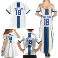 Custom Finland Football Family Matching Summer Maxi Dress and Hawaiian Shirt Suomi Champion Sami Pattern - Wonder Print Shop
