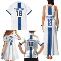 Custom Finland Football Family Matching Tank Maxi Dress and Hawaiian Shirt Suomi Champion Sami Pattern - Wonder Print Shop