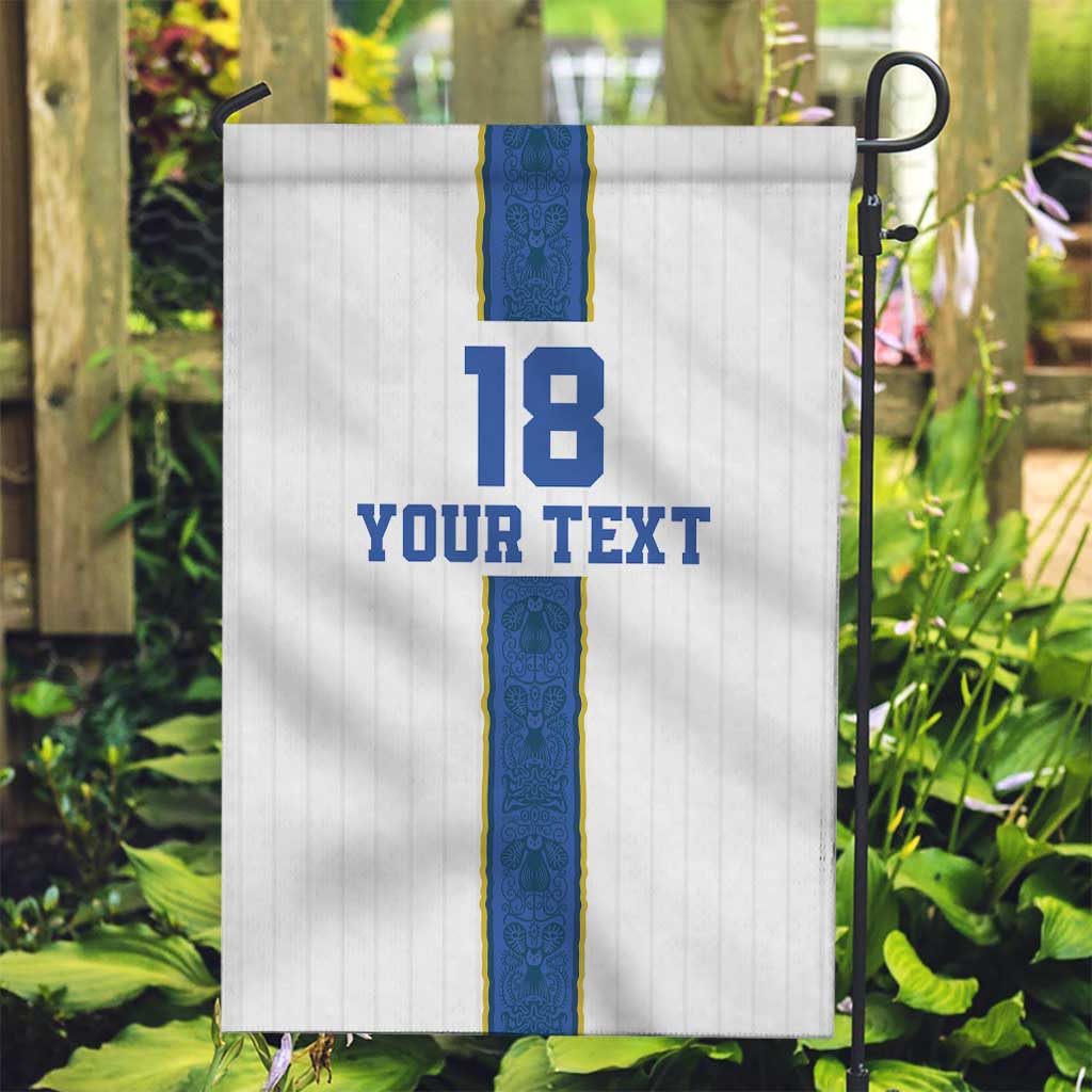 Custom Finland Football Garden Flag Suomi Champion Sami Pattern - Wonder Print Shop