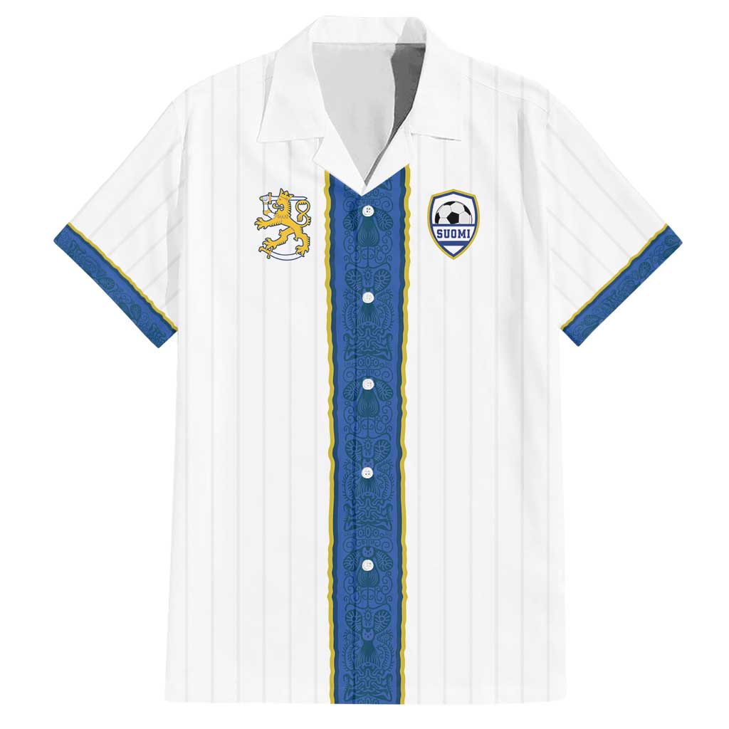 Custom Finland Football Hawaiian Shirt Suomi Champion Sami Pattern - Wonder Print Shop