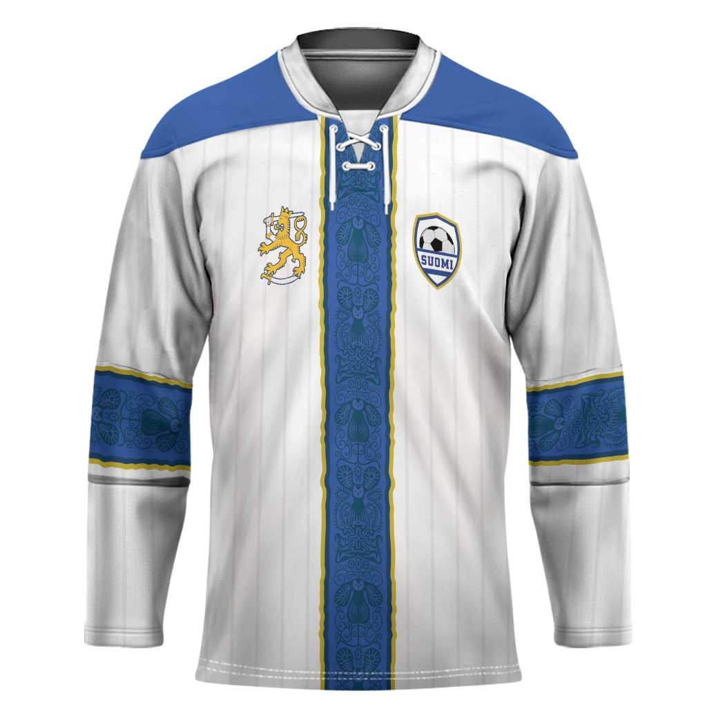 Custom Finland Football Hockey Jersey Suomi Champion Sami Pattern - Wonder Print Shop