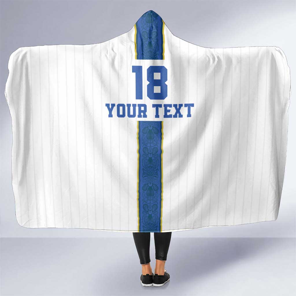 Custom Finland Football Hooded Blanket Suomi Champion Sami Pattern - Wonder Print Shop