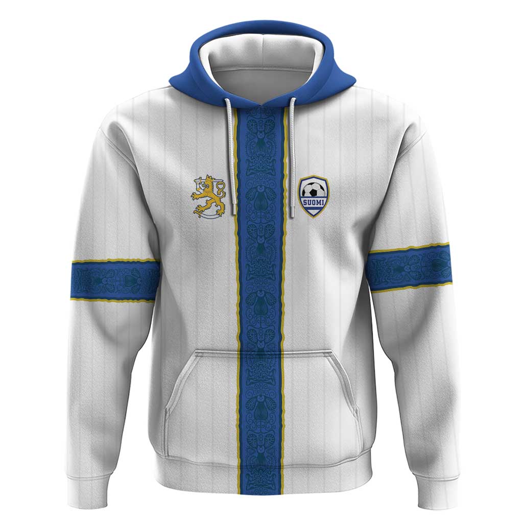 Custom Finland Football Hoodie Suomi Champion Sami Pattern - Wonder Print Shop