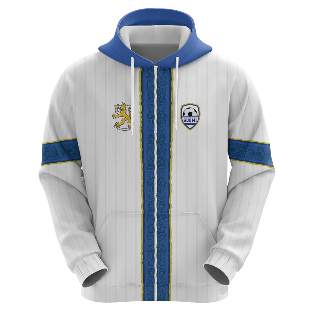 Custom Finland Football Hoodie Suomi Champion Sami Pattern - Wonder Print Shop