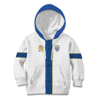 Custom Finland Football Kid Hoodie Suomi Champion Sami Pattern - Wonder Print Shop